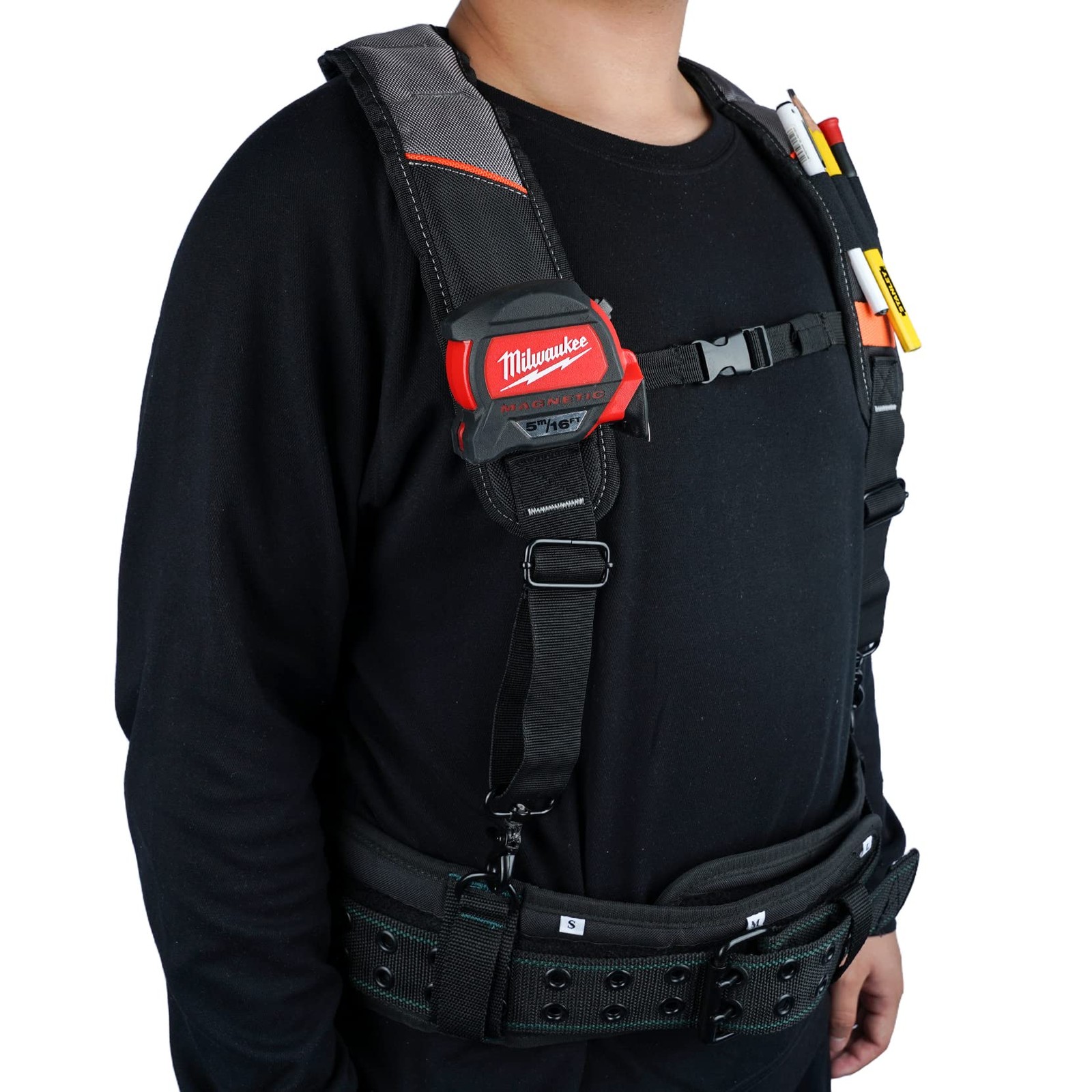 Tool Belt Suspenders Padded Work Suspender With Attachment Loops For Men Grey