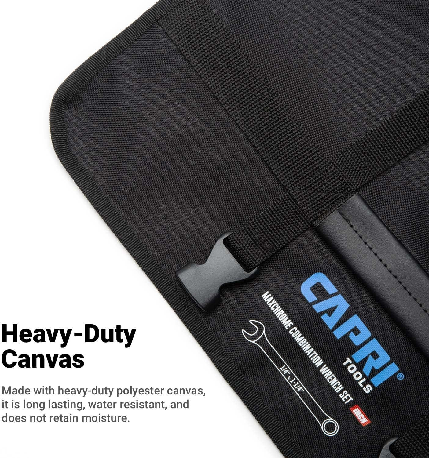 Capri Tools Wrench Roll Up Pouch, SAE, 17 Pockets Black