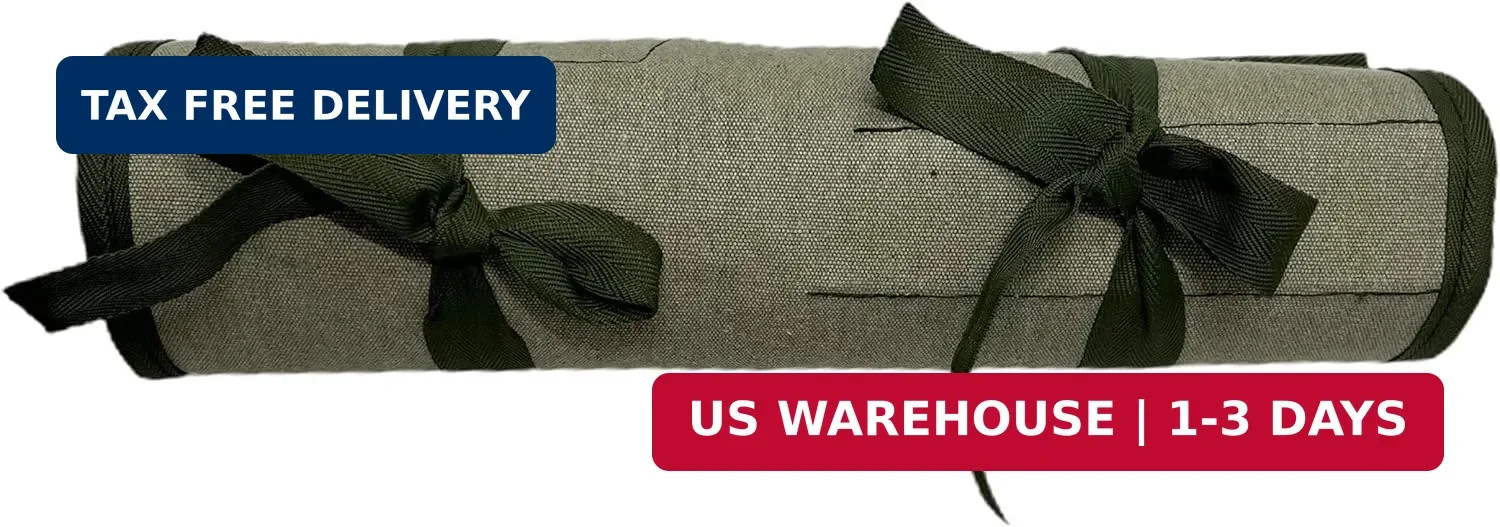 Wrench Roll, 26 Pocket Tool Pouch, Metric SAE Cotton Canvas Bag Organizer | Roll