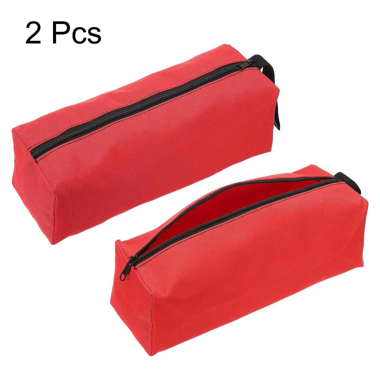 2pcs Zipper Utility Tool Bag 11.8x4x4 Inch Multi-purpose Tote Bag Red