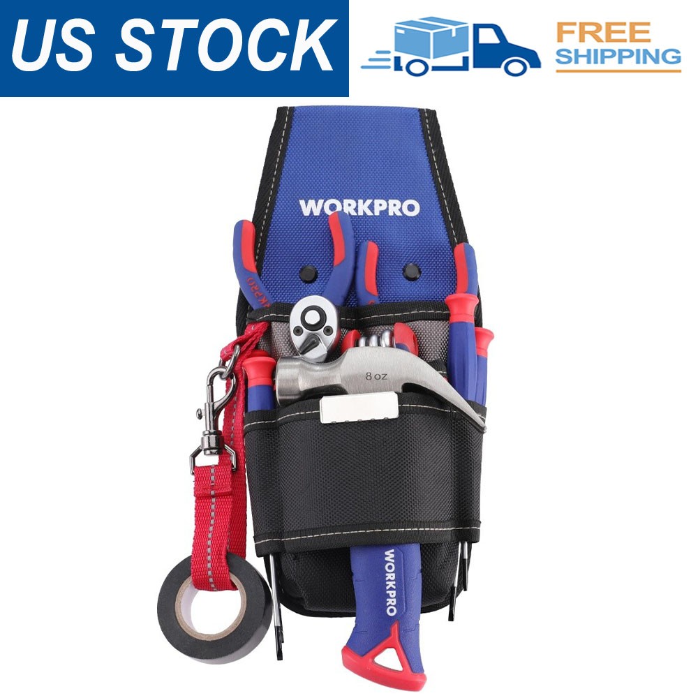 WORKPRO Professional Electrician Tool Pouch Compact Durable Tool Bag w/ 6 Pocket