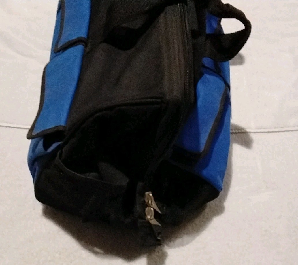 SWANSON TOOL CO 27″×14″×12″ BLUE & BLACK NYLON TOOL BAG WITH ZIPPER POCKETS…