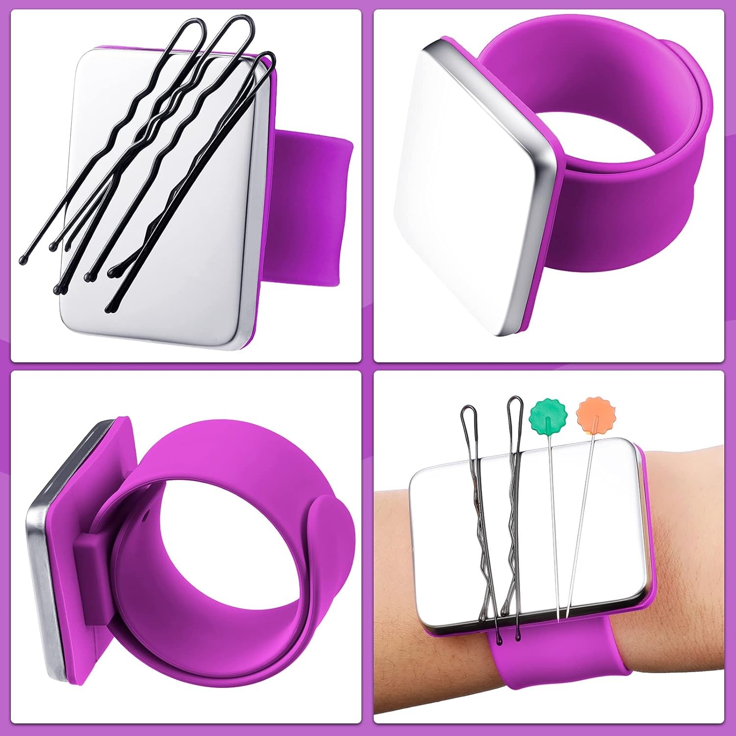 Magnetic Silicone Wrist Strap Hair Braiding Tools Magnetic Wristband Sewing Pinc