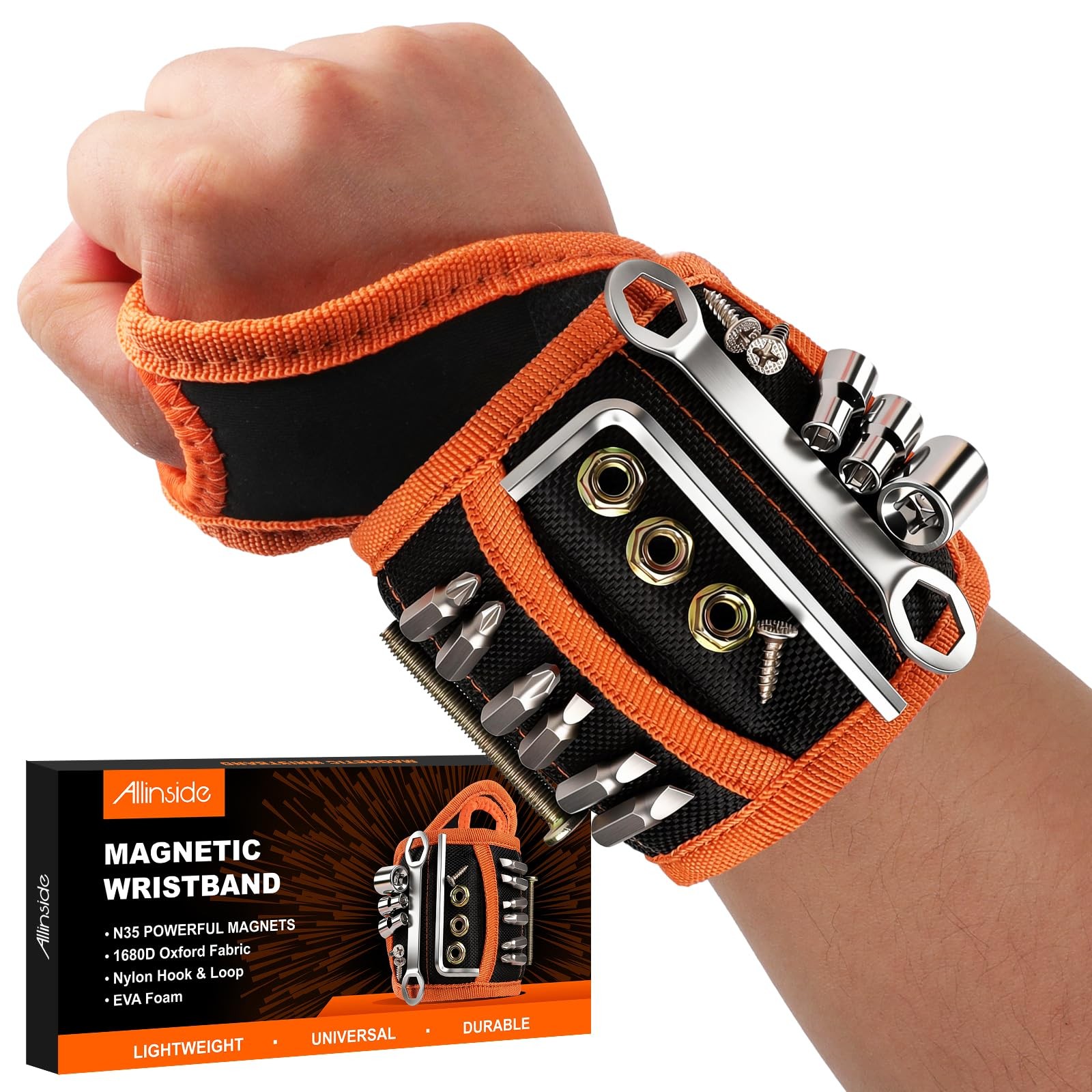 Magnetic Wristband for Tools, Tool Belt Wrist Band with 15 Powerful Magnets, …