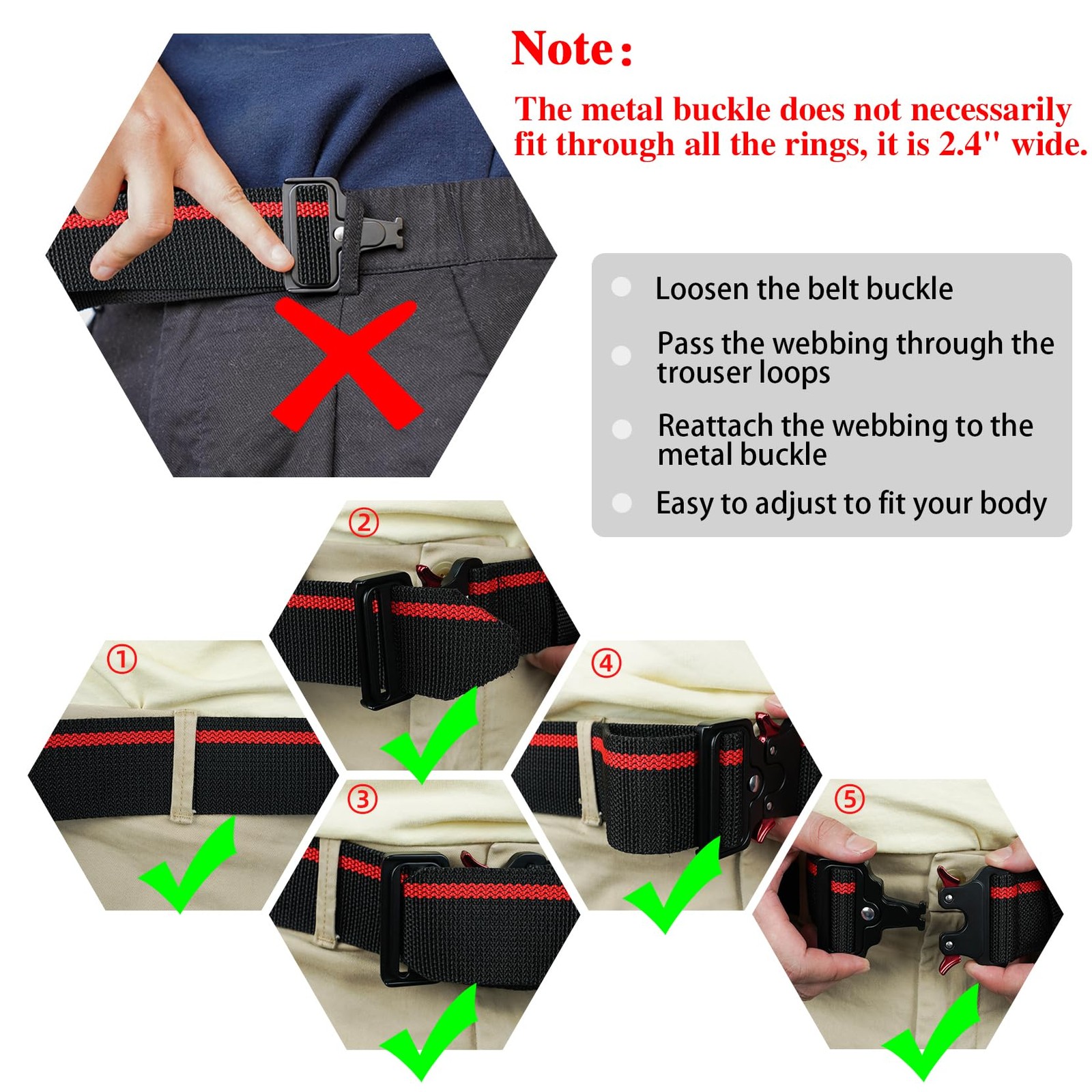 Work Belt 2-Inch Wide Quick Release Buckle Heavy Duty Multi-Purpose Men’s Bel…