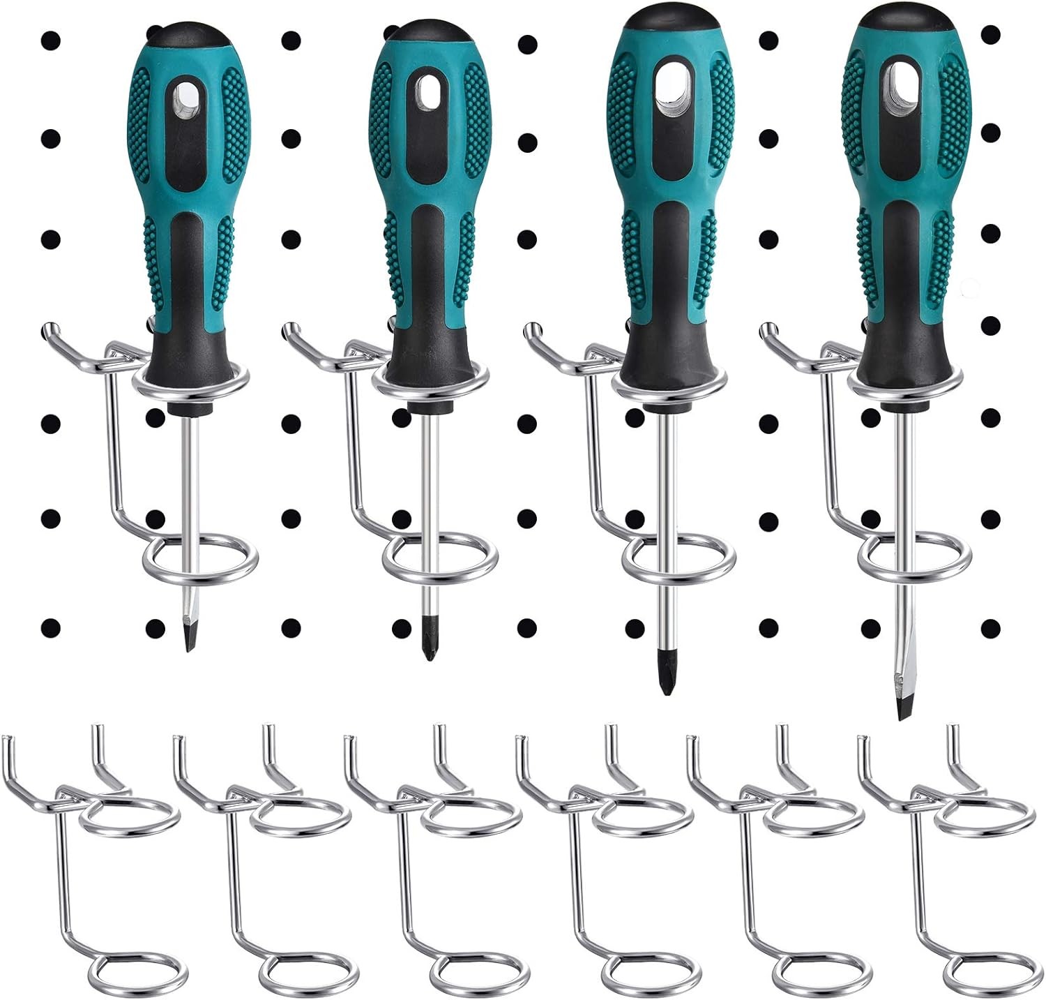 Double-Ring Tool Holders Pegboard Accessories Household Tools Organizer
