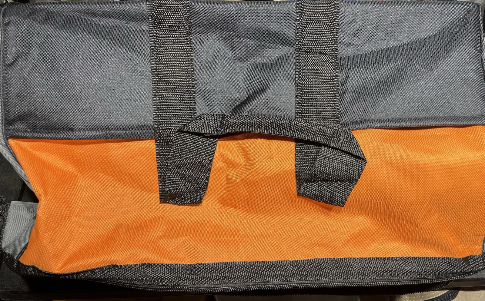 RIDGID Orange/Black Fabric Tool Bag 22x12x12 Zipper Closure with Handles