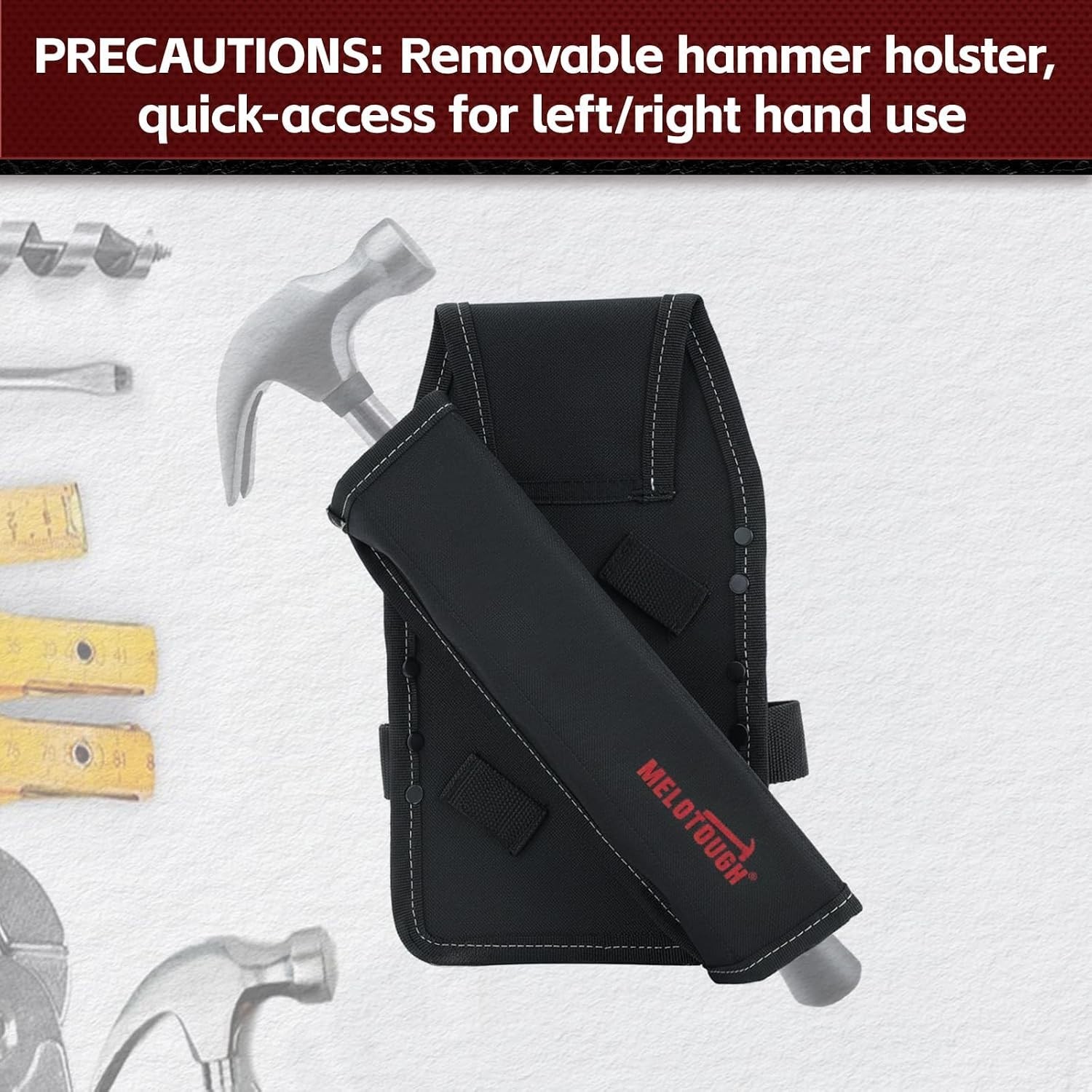 Professional 14-Pocket Electrician Tool Belt Pouch with Detachable Hammer Loop