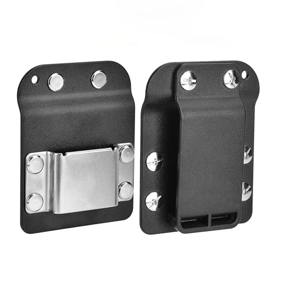 2PACK Clip On Tool Belt Cordless Drill Holder Tape Hook Holster Black