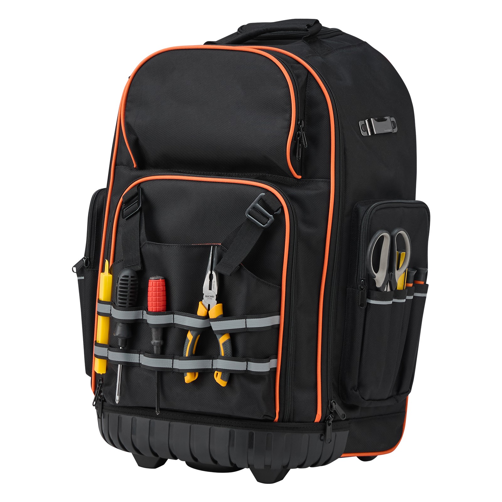 Uimoso Rolling Tool Backpack with 72 Pockets and Durable Wheels