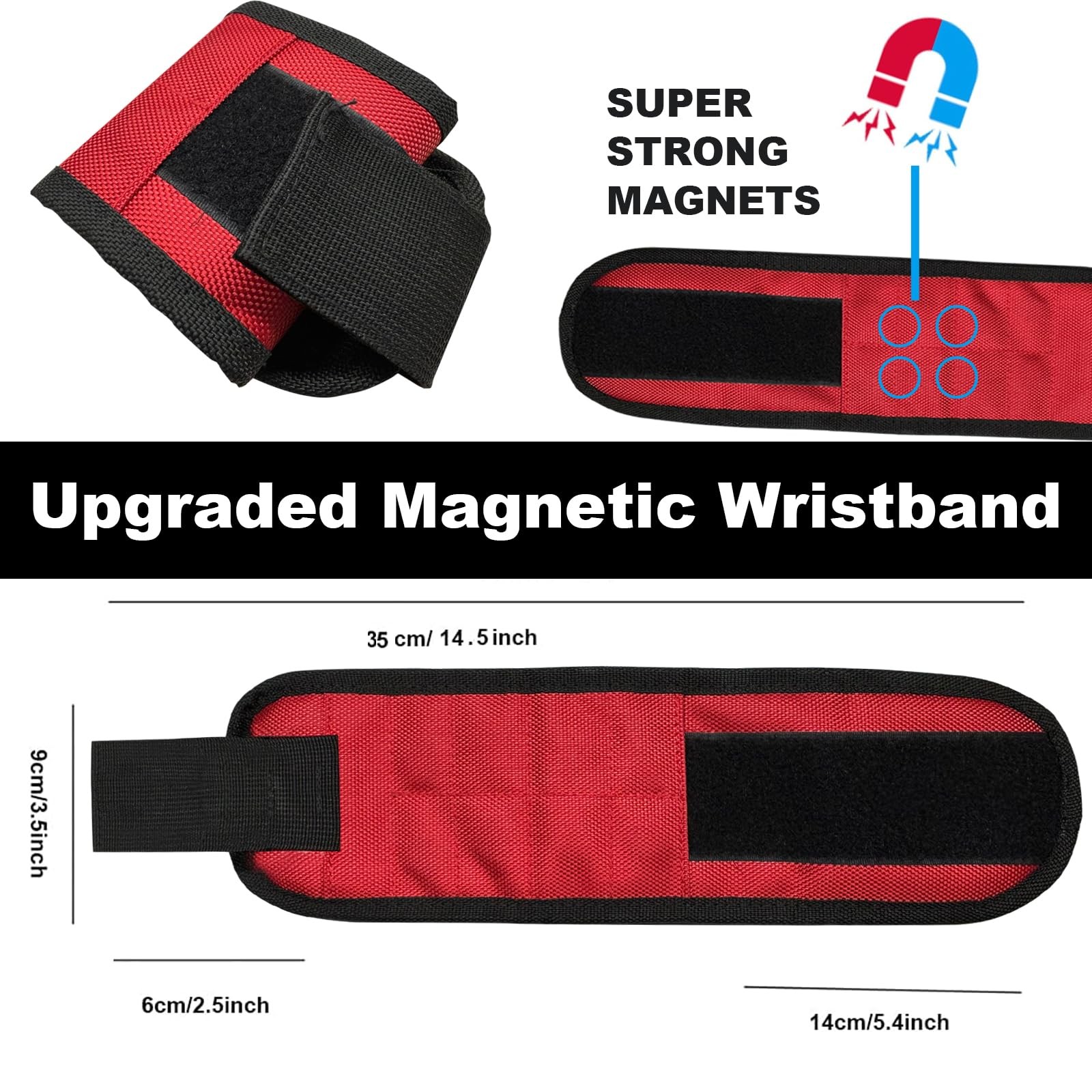 Magnetic wristband, magnetic screw holder for wrist, made of ballistic nylon,…