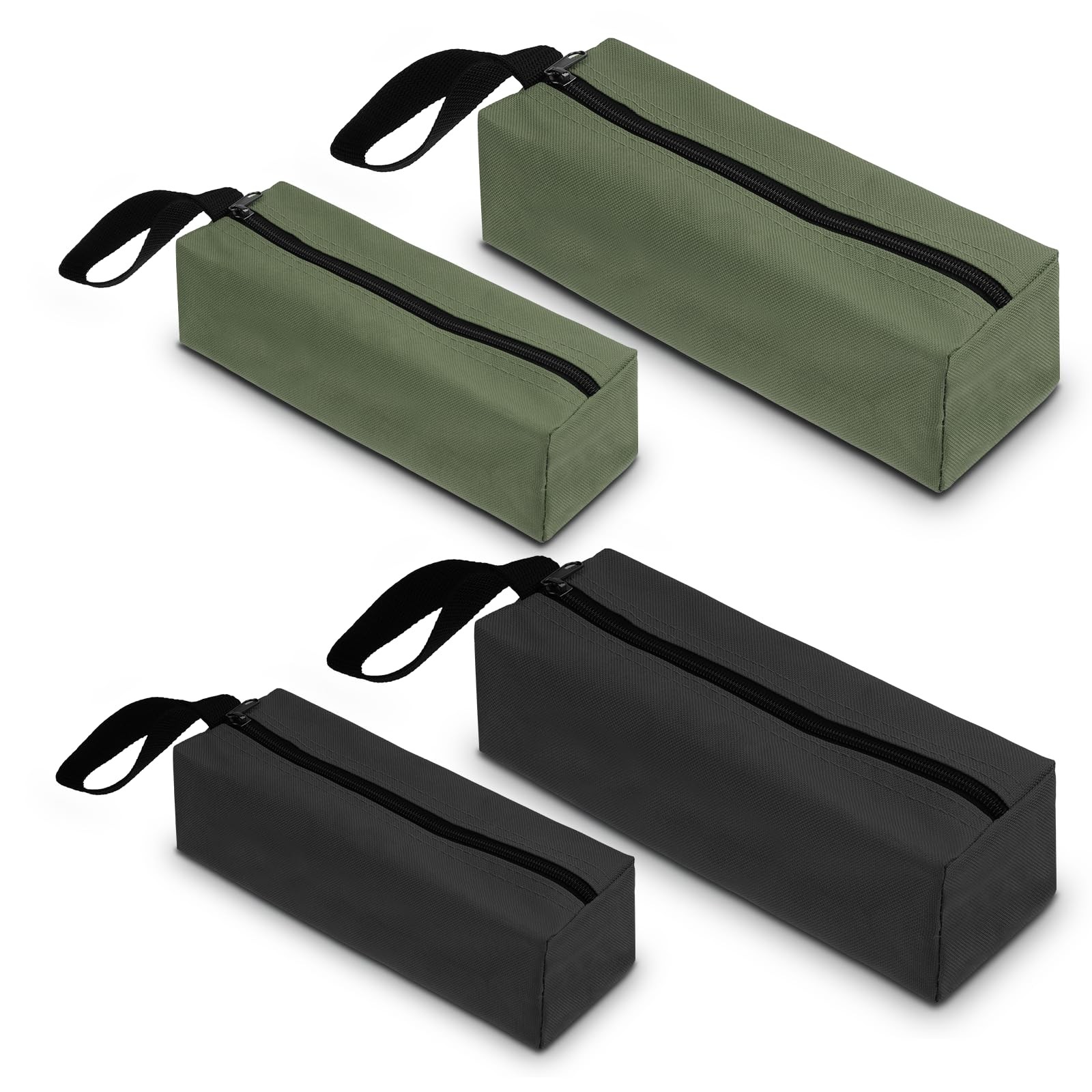 4PCS Canvas Tool Pouch with Zipper, Heavy Duty Tool Pouch Bag 11.8″,9.84″ Scr…
