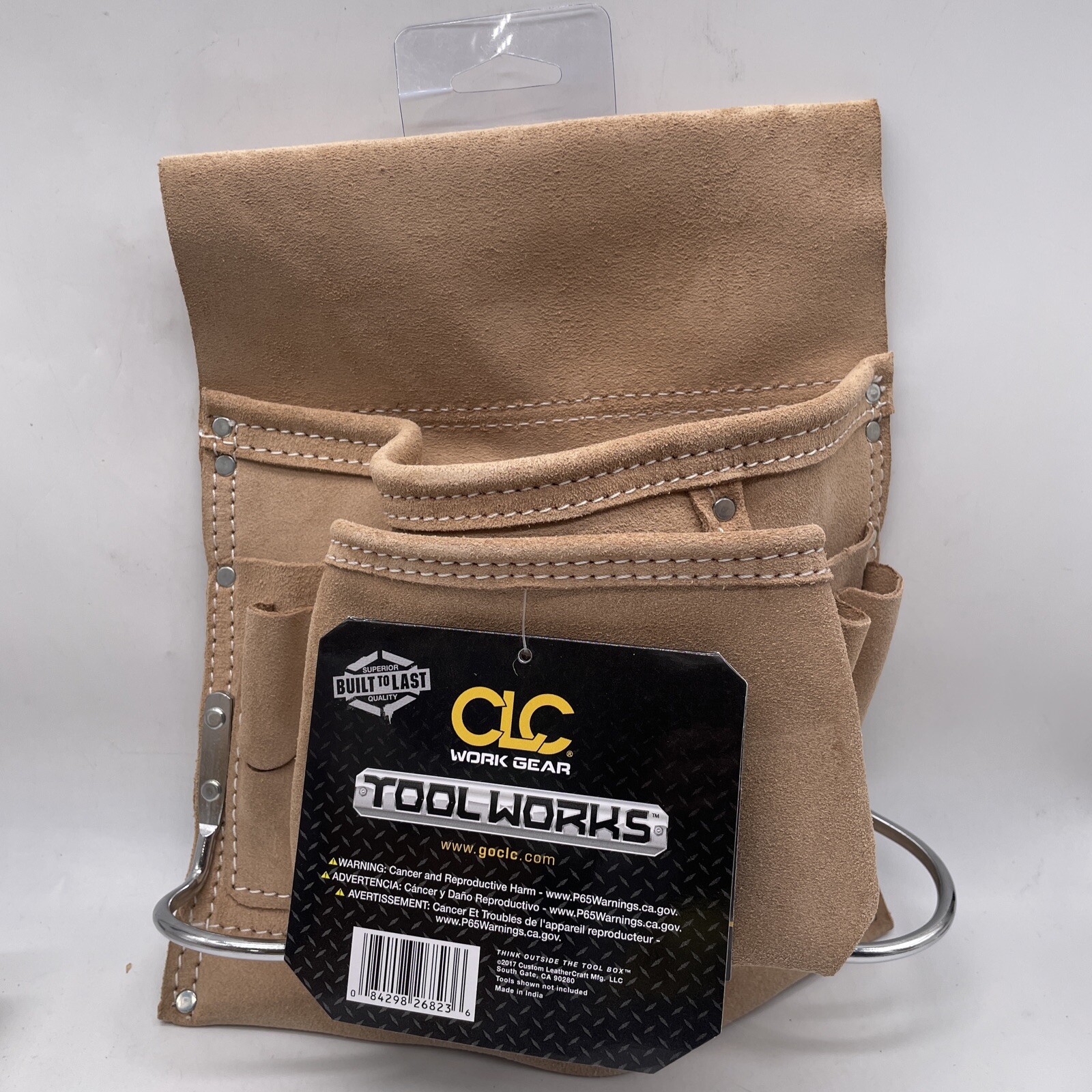 CLC Custom Leathercraft~**SUEDE CARPENTERS NAIL & TOOL BAG**~8 Pockets-1823X