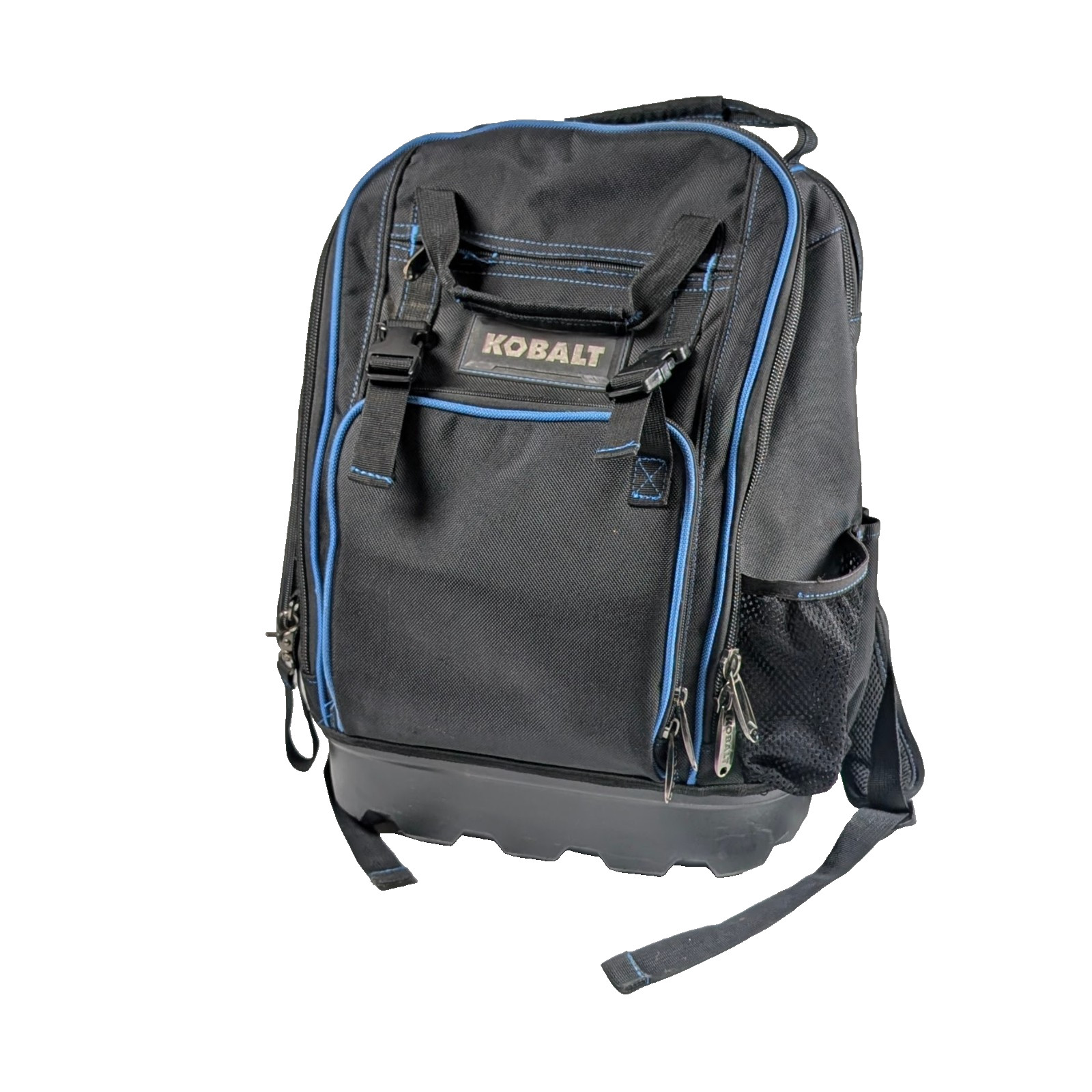 Kobalt Heavy Duty Tool Backpack Black Blue Molded Base Organizer Bag