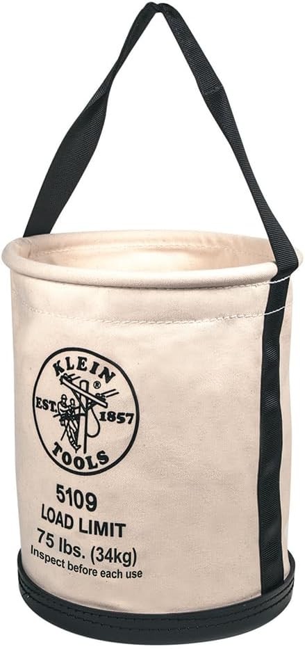 Klein Tools 5109 Canvas Bucket, Wide-Opening Straight-Wall Tool Factory
