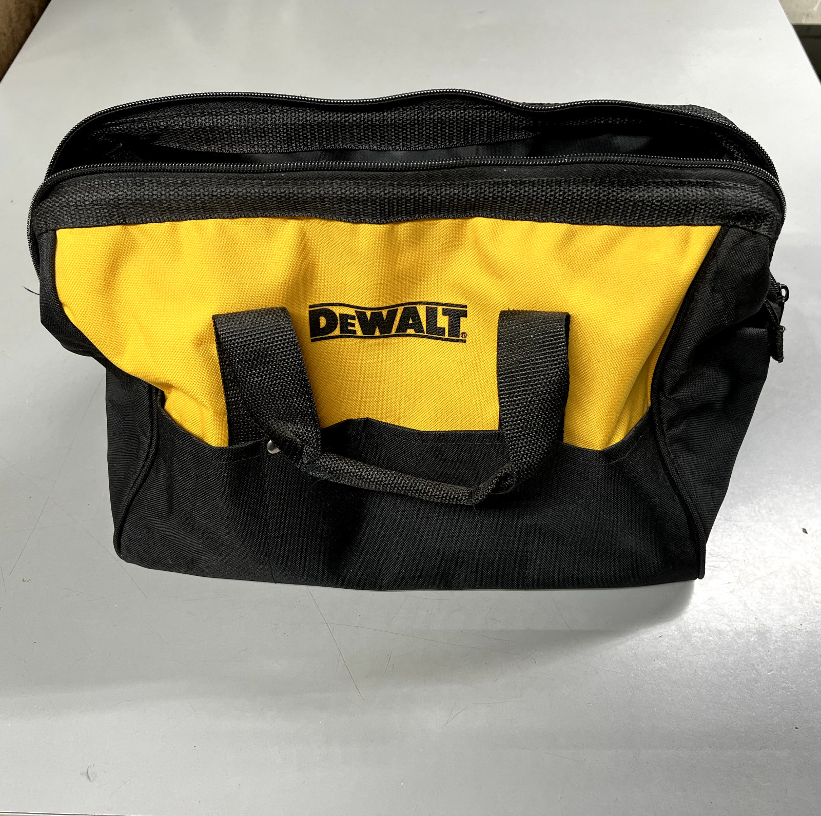 DeWalt Tool Tote Storage Organizer Bag – 15″x11″x9.5″ – Yellow + Black – Canvas