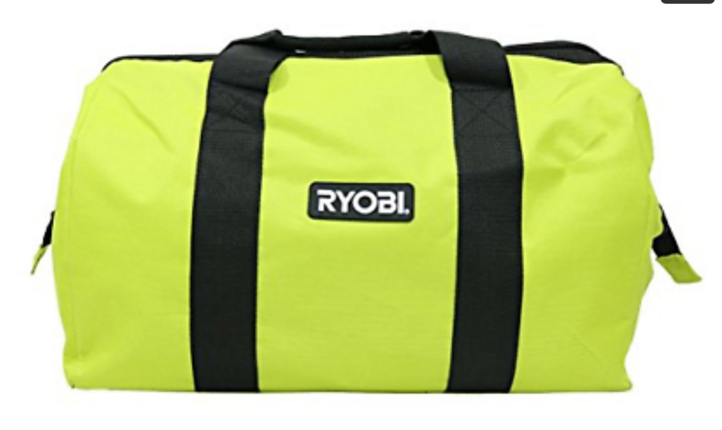 RYOBI LARGE CONTRACTOR WIDE-MOUTH CANVAS TOOL BAG 18″ X 14″X 12″ NEW