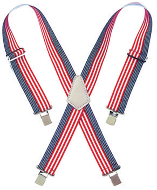 6-Pack CLC 4.25″ L X 2″ W Nylon Suspenders Blue/Red/White
