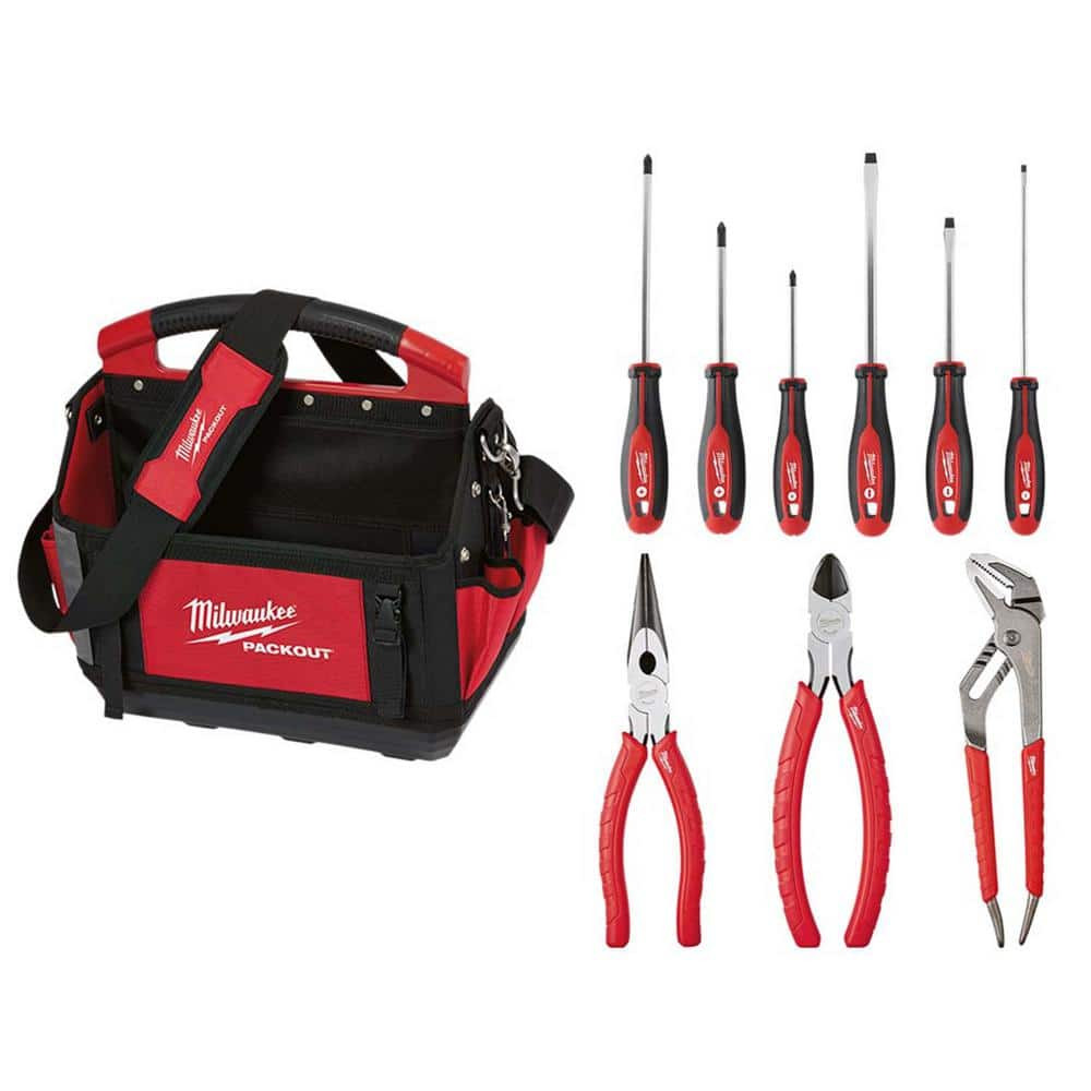 Technician Tool Bag Compact Contractor 6 Pack Screwdriver Set 3 Piece Plier Kit