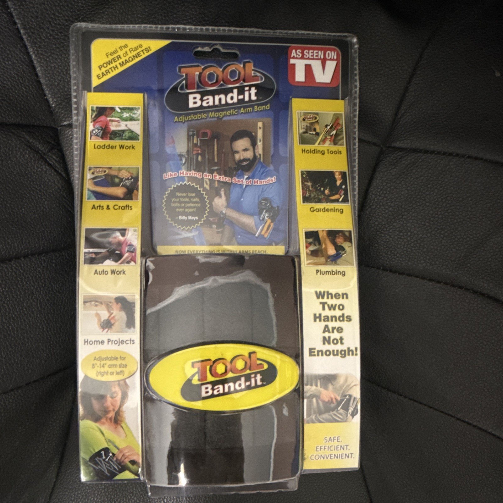 Tool Band-it Magnetic Arm Band Tool Holder Adjustable Black PVC Polyester Nylon
