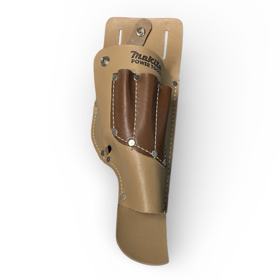 Vintage Makita Power Tools Tan & Brown Leather Drill Belt Holster RH