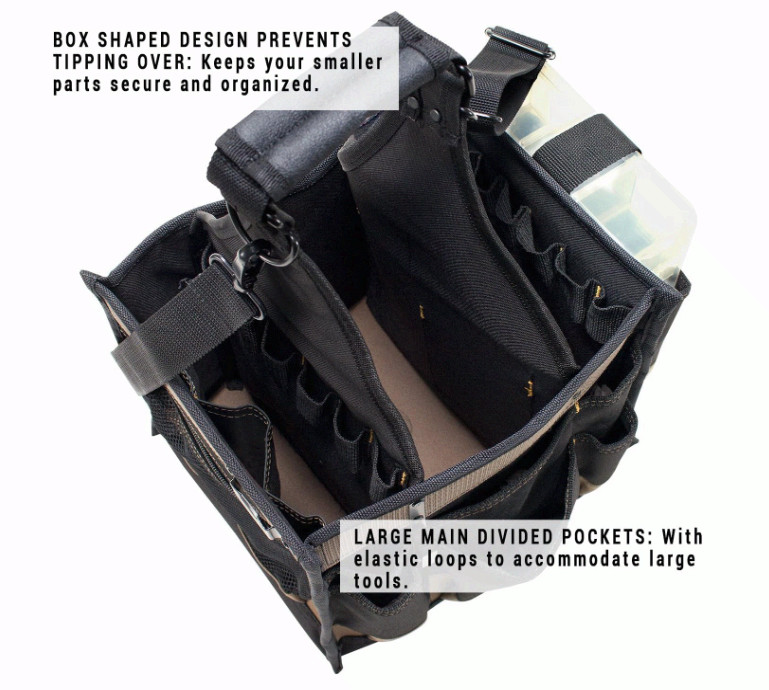 CLC 1528 Large Electrical and Maintenance Tool Carrier, Black