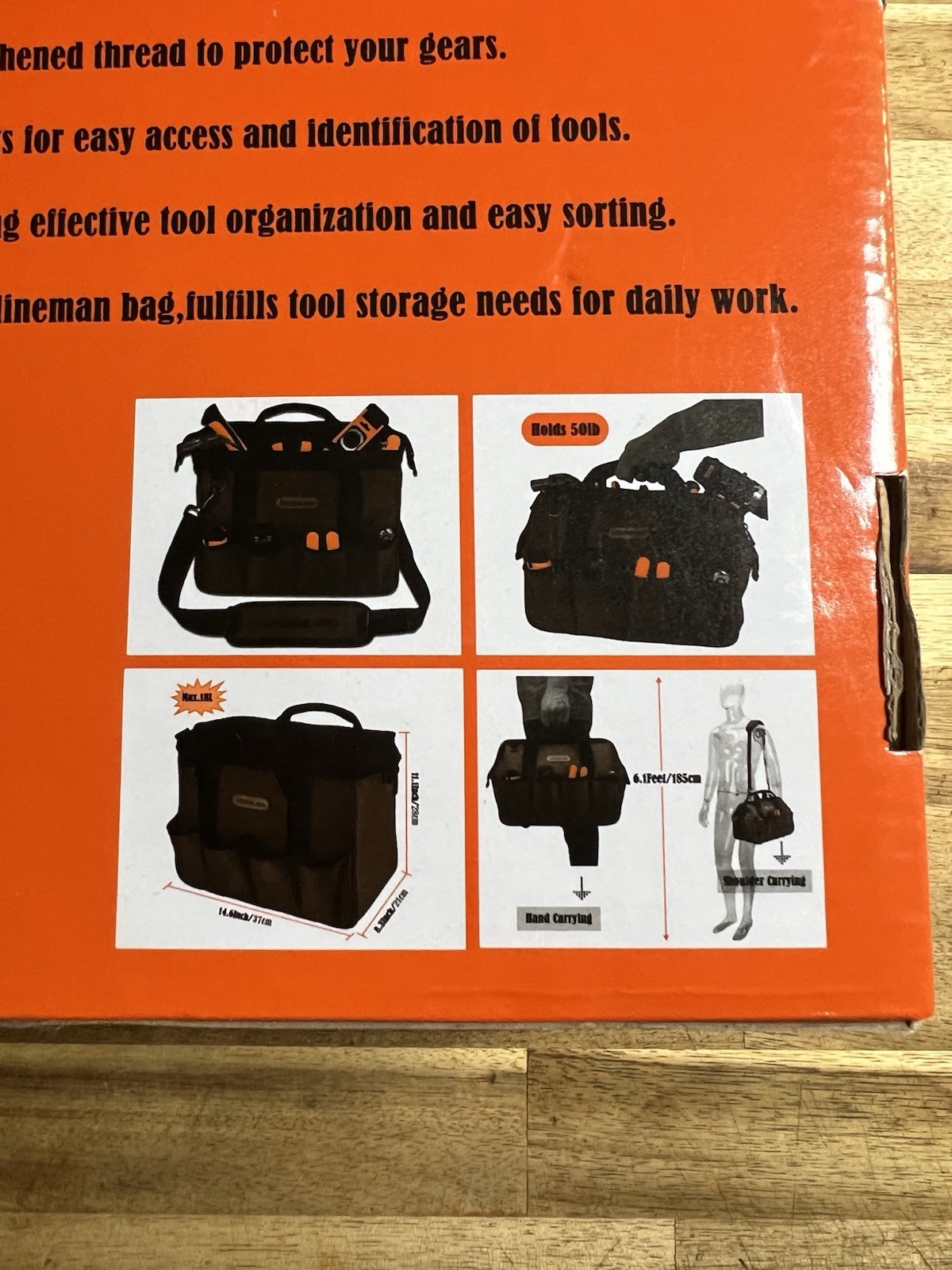 Welkinland 17 Pockets Electricians Tool Bag