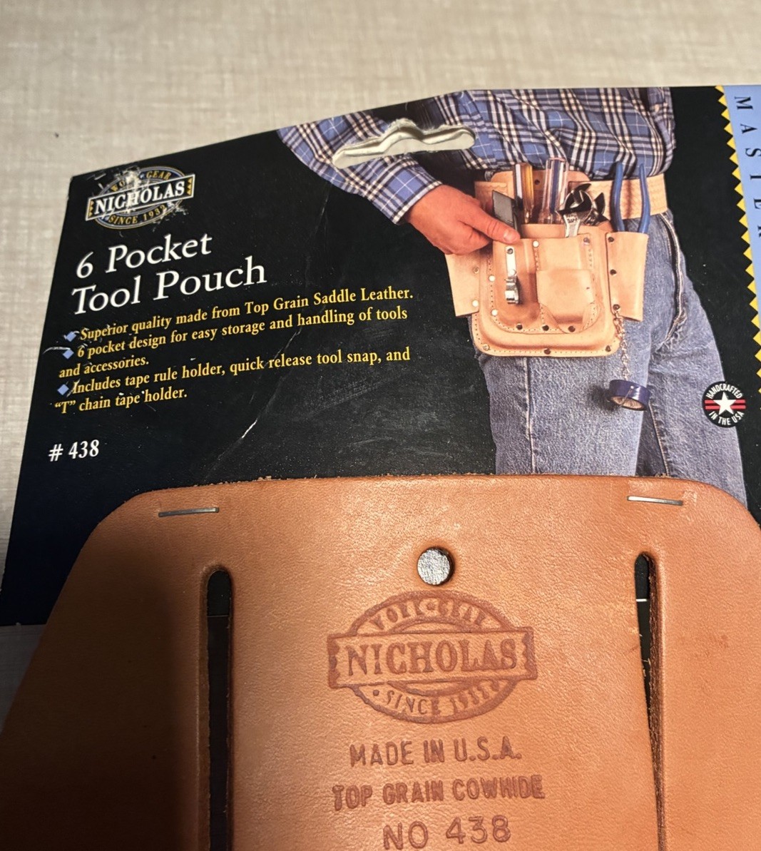 Nicholas Top Grain Cowhide 6 Pocket Tool Pouch Made In The USA