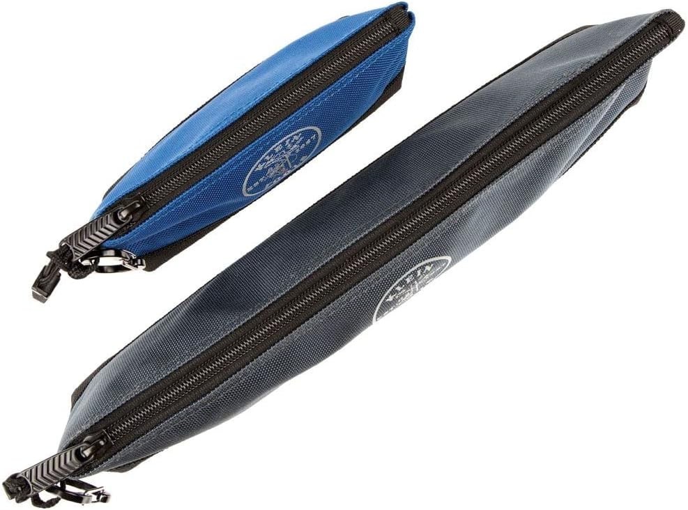55559 Stand-Up Zipper Bag Tool Pouch with Carabiners, 7-Inch Blue and 14-Inch Gr