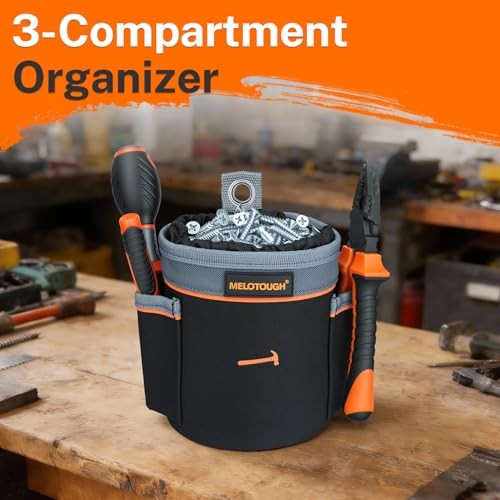 Drawstring Tool Pouch – 2 Sizes | Clip-On Nail, Screw & Bolt Bag | Small Black
