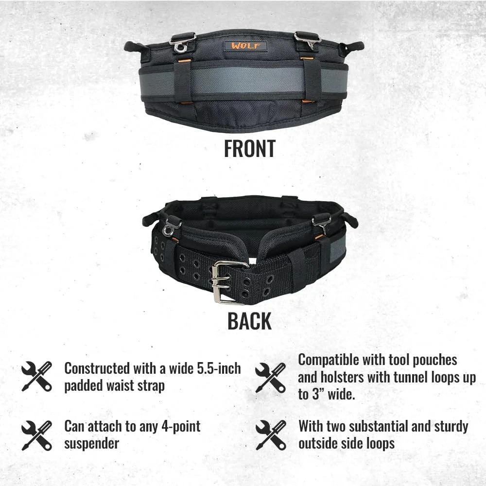 Heavy-Duty Ballistic Padded Tool Work Belt | Compatible w/Pouches, Holsters