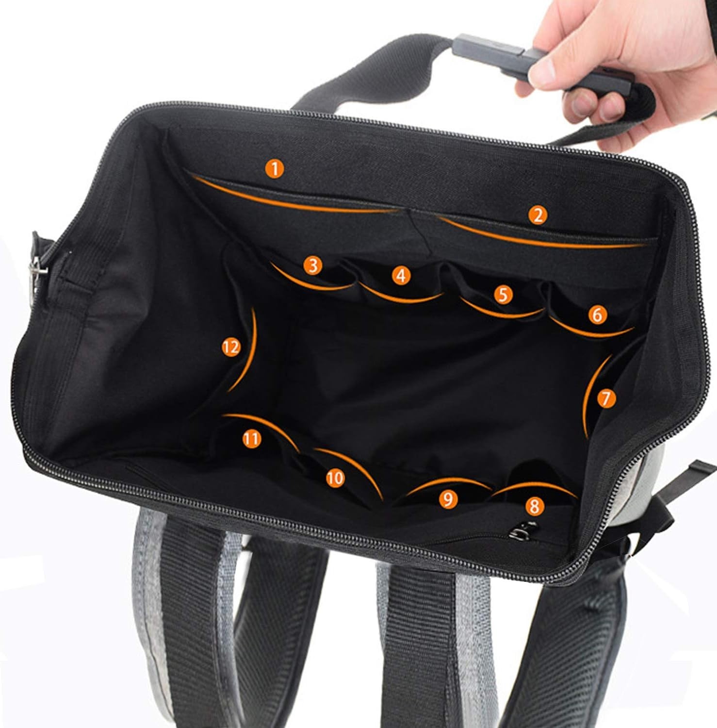 Heavy-Duty Tool Backpack with Padded Support & 20 Compartments – Waterproof