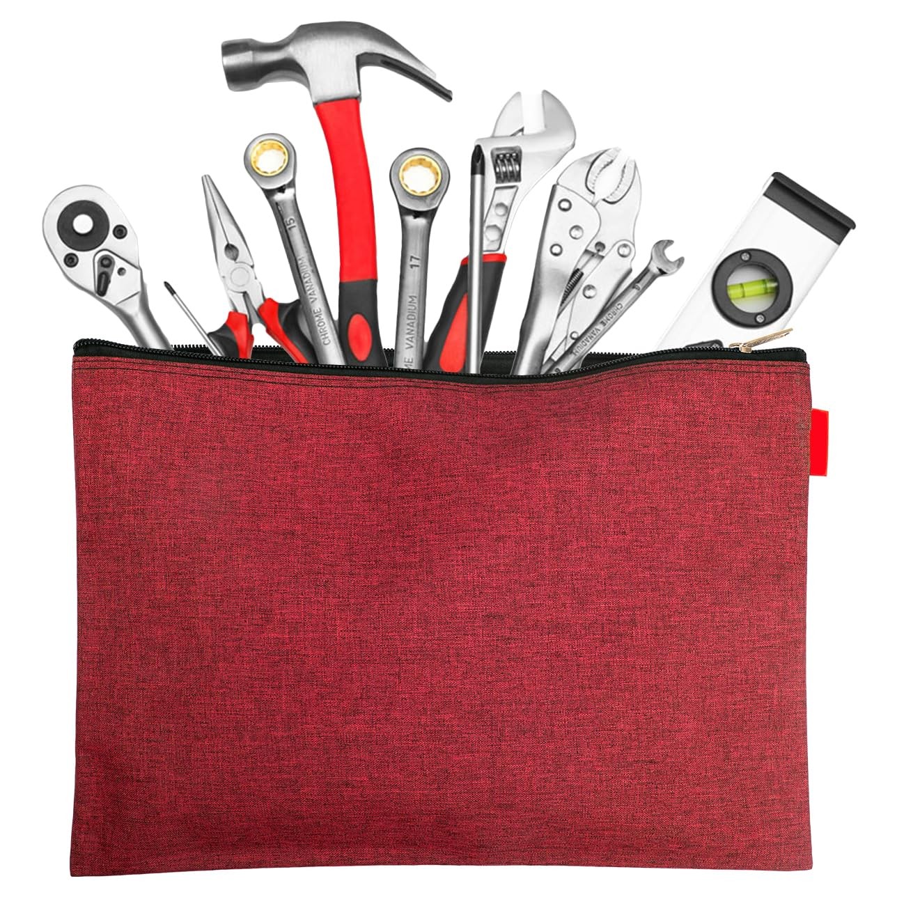 5 Pack Canvas Zipper Tool Bag Set, 13.3″ x 9.4″ 14oz Heavy Duty Waterproof Mu…
