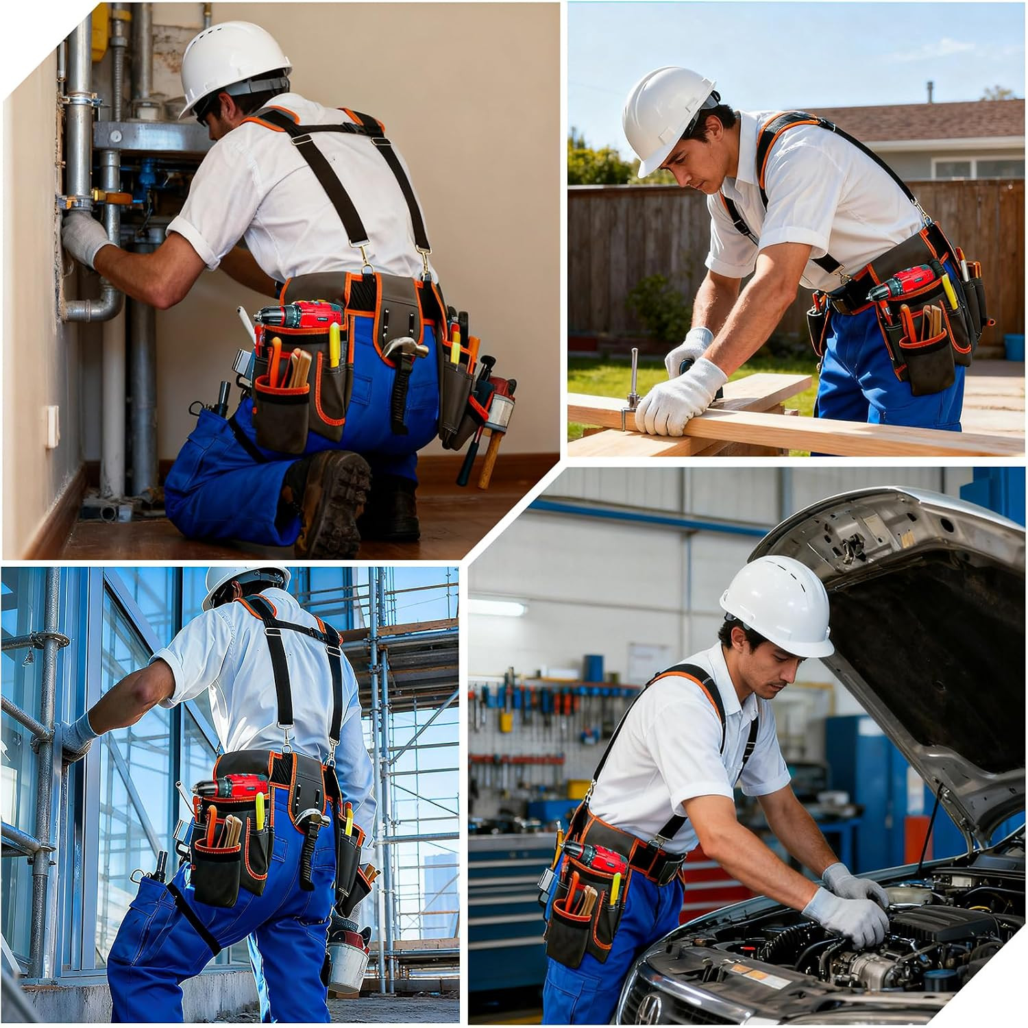 Tool Belt, Professional Tool Belts for Men, 32”-60” Adjustable Magnetic Tool P