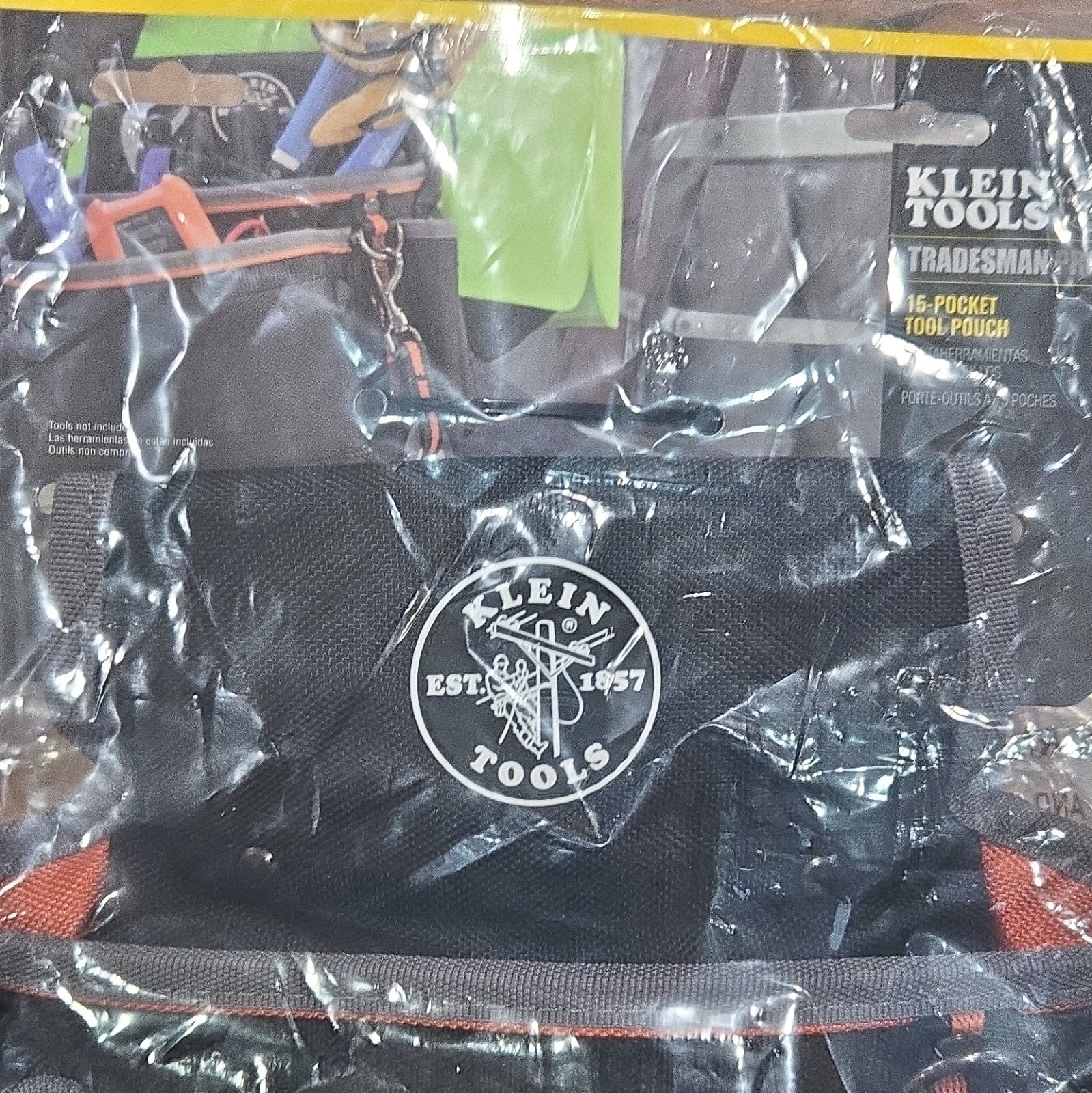 Klein Tools Tradesman Pro 15-Pocket Tool Pouch Black/Orange 1 Pack
