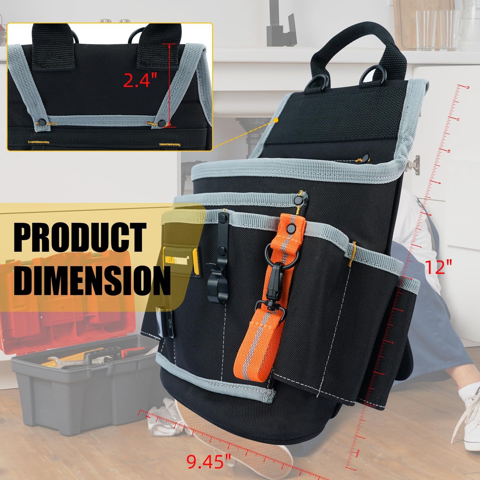 MELOTOUGH Professional Tool Pouch Shoulder Tool Carrier with Multiple Pockets…