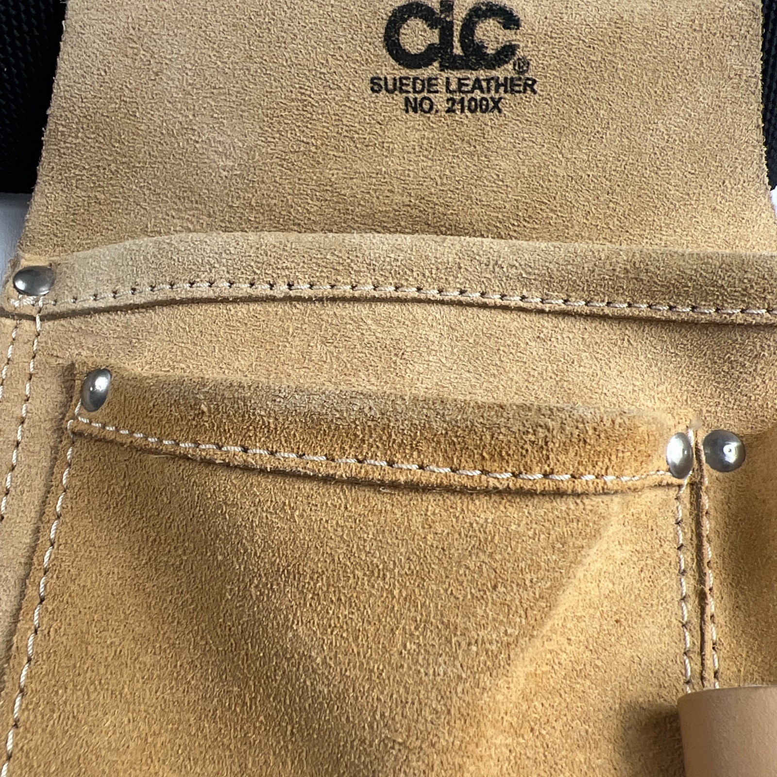CLC custom leathercraft Suede Tool Bag & Poly Web Belt 3 Pocket Tan