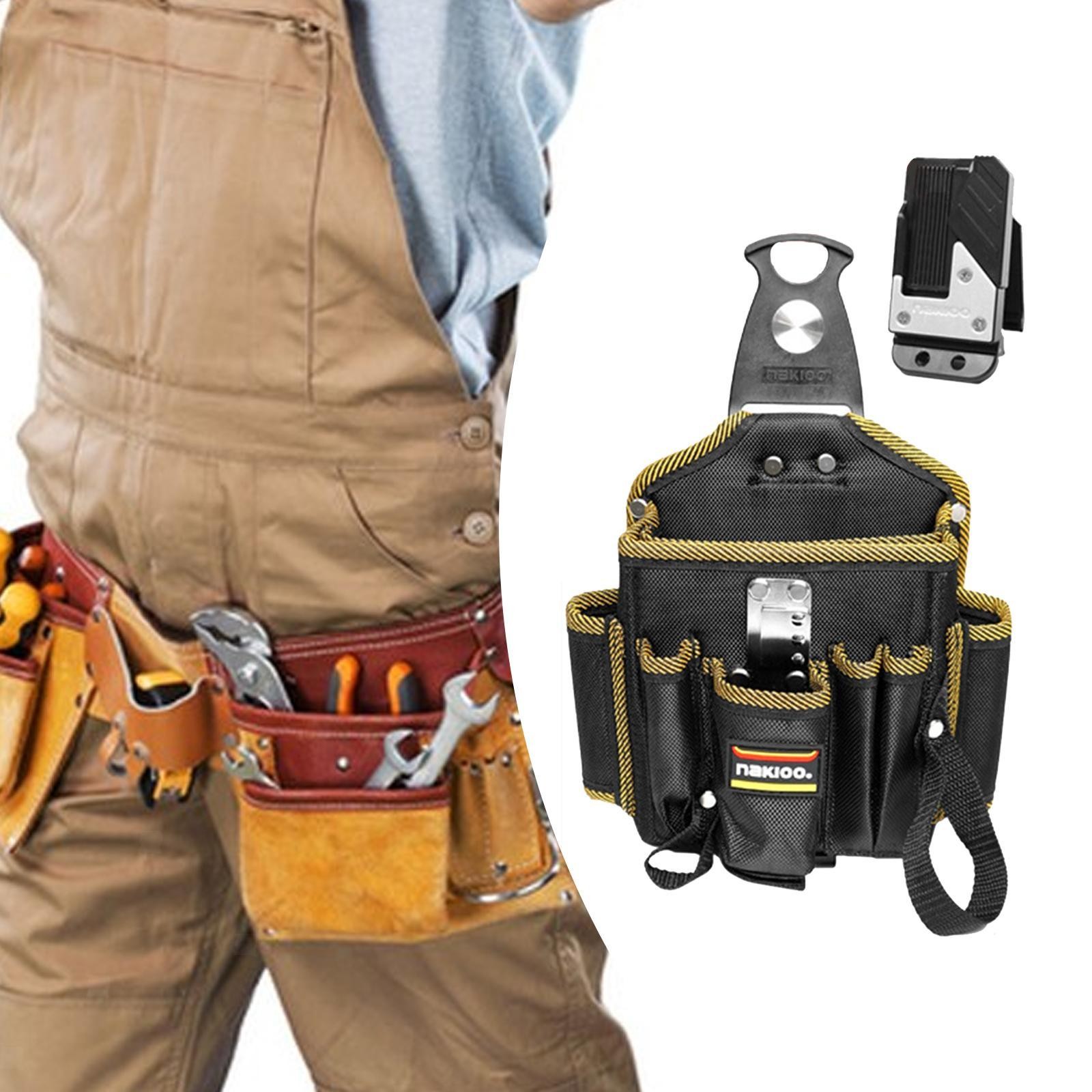 Tool Pouch with Belt Clip Toolbag Oxford Cloth Compact with Multi Pocket