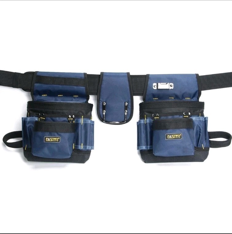 32 pocket 2 Pouch Utility Multifunction Tool Belt Bag Blue