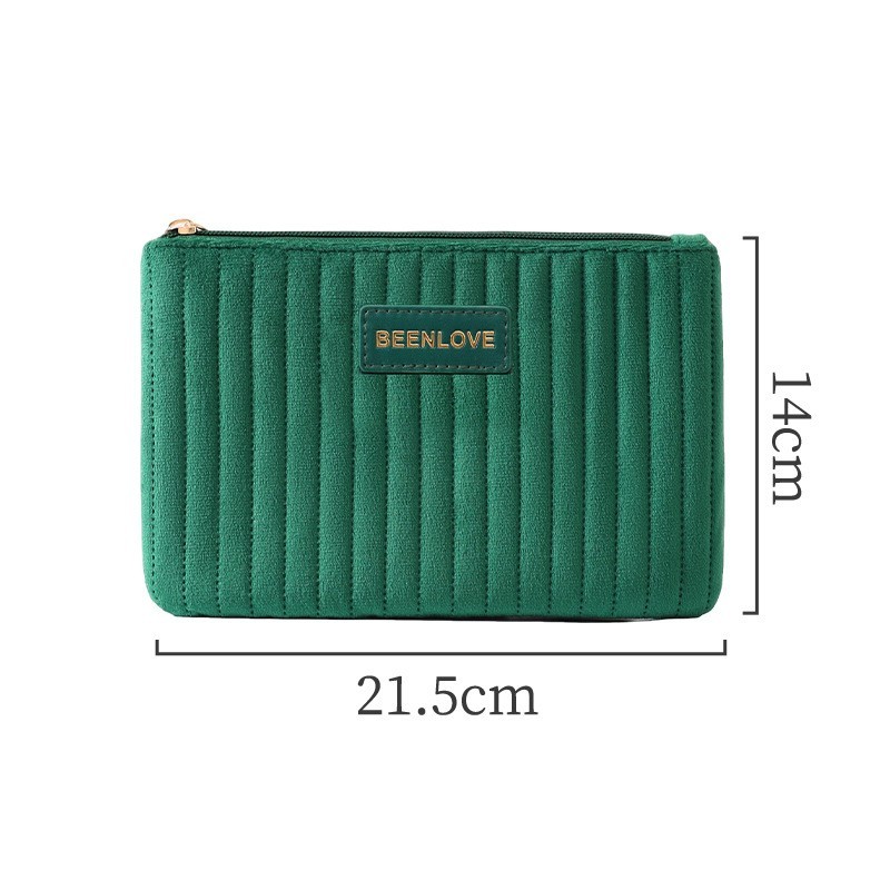 Large Capacity Portable Velvet Cosmetic Organizer Bag for Travel and Home Use
