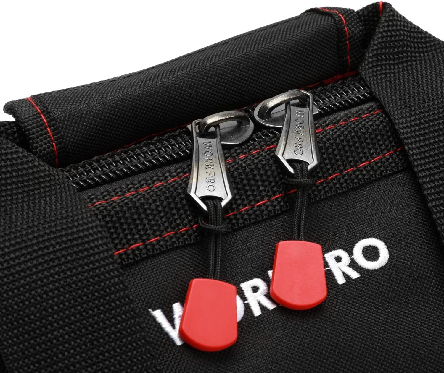 WORKPRO 16″/14″/12″ Wide Mouth Tool Bag Black Tool Storage Tote with Rubber Base