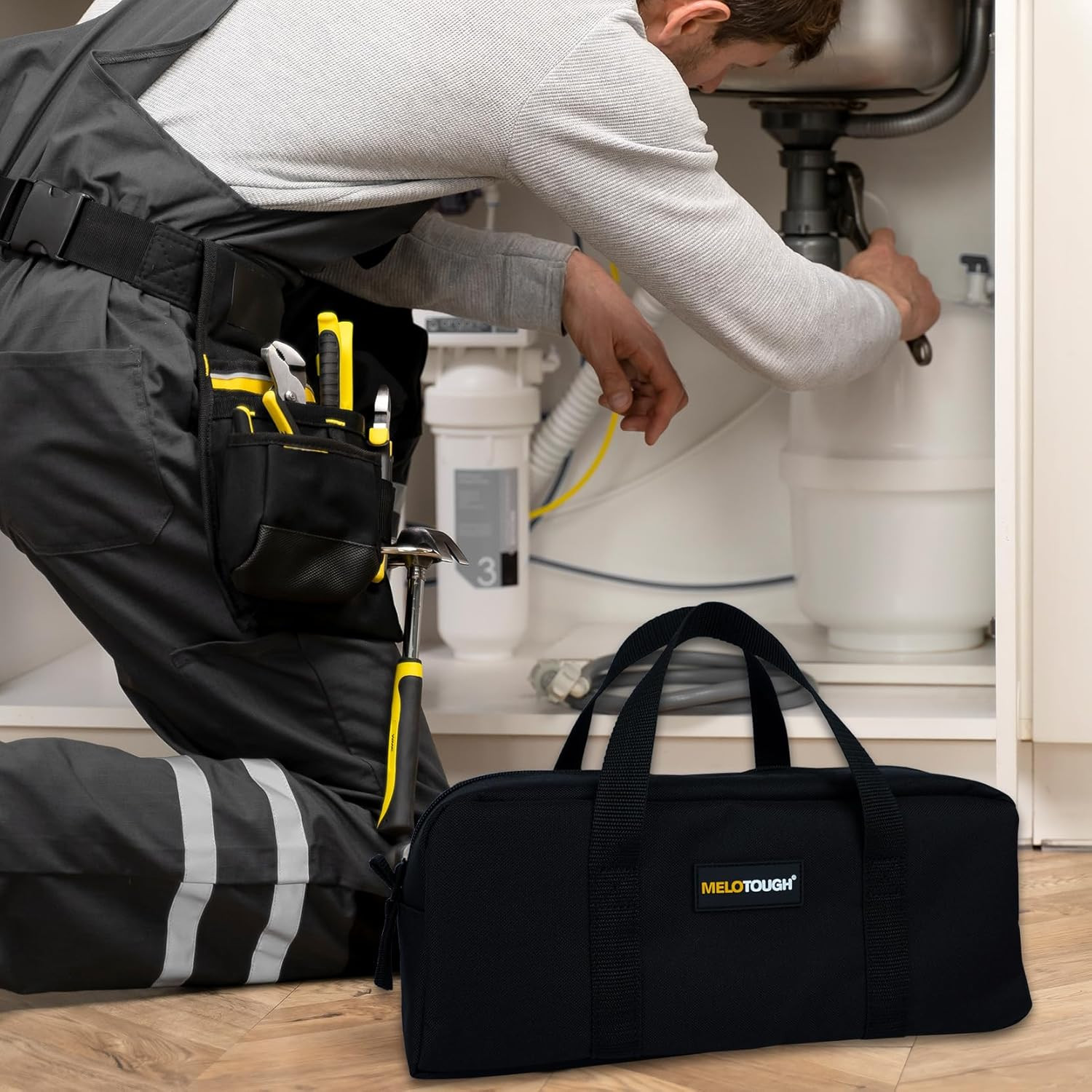 Utility Tool Tote Bag Combo Kit-Includes 2 Medium Tool Organizer Bags for Electr