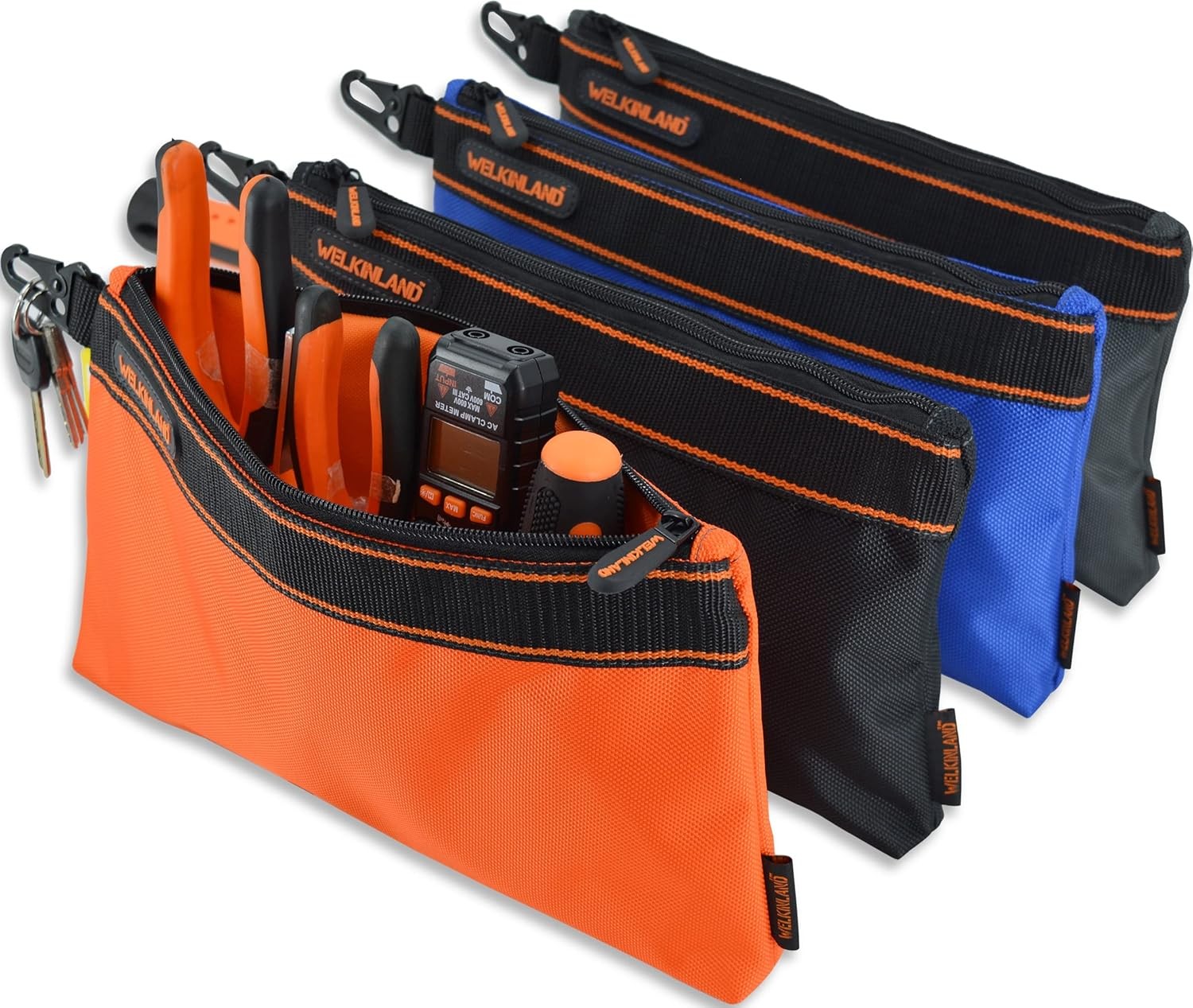 WELKINLAND 4-Packs Small tool pouch, Heavy-Duty Tool pouches, Electrician tools
