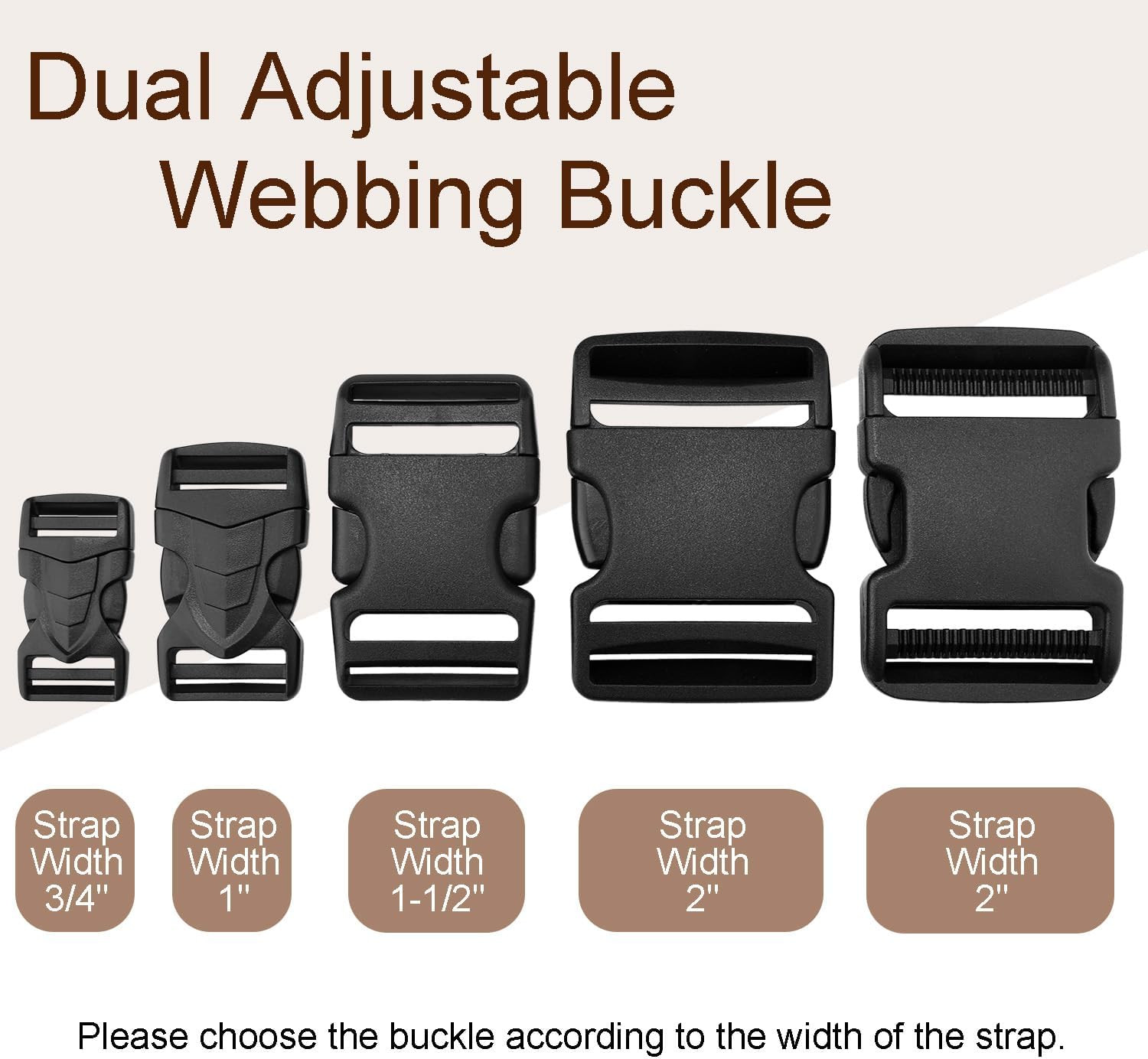 6 Pack 3/4″ Buckles for Strap Quick Side Release Buckles Replacement