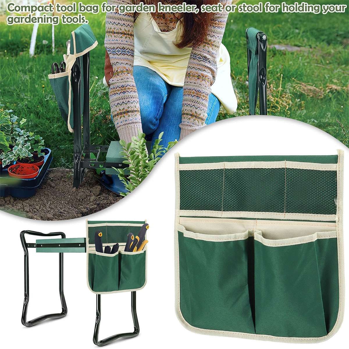 Portable Kneeling Pad Tool Bag Pouch for Kneeler Seat Folding Outdoor Garden USA