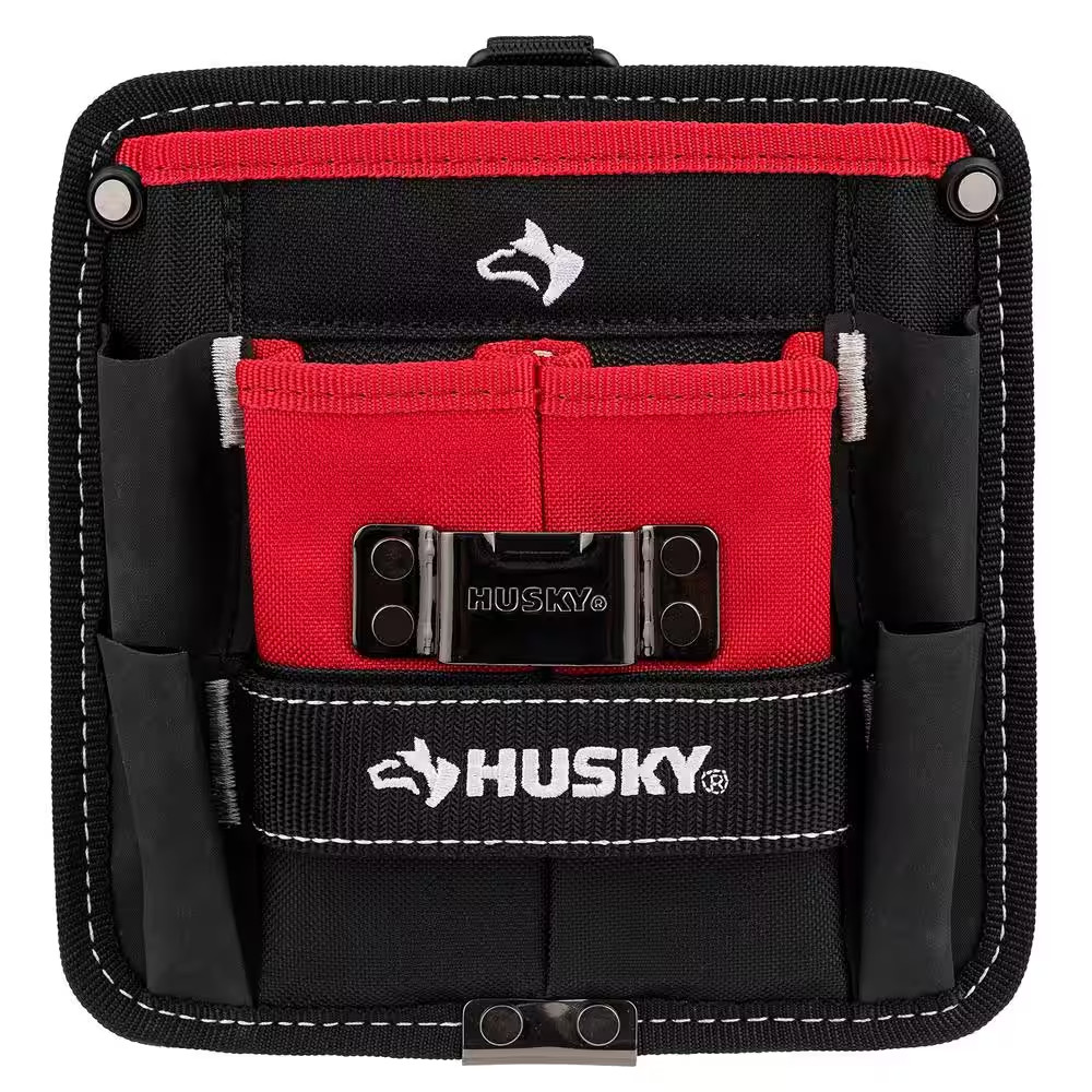 7 In. 3-Pocket Clip on Tool Belt Pouch