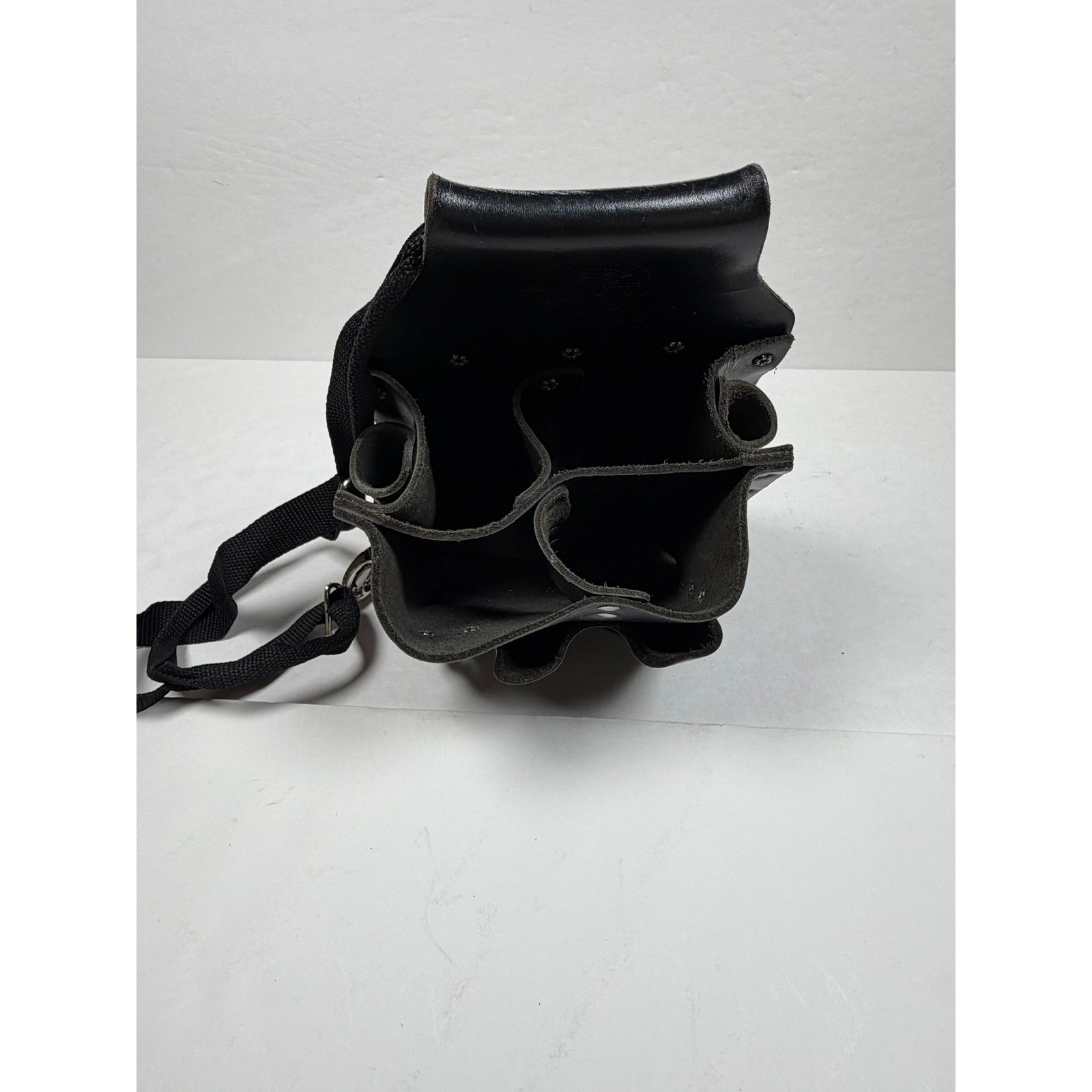 Klein Tools 5164T 8 Pocket Leather Tool Pouch Shoulder Strap Black Electrician