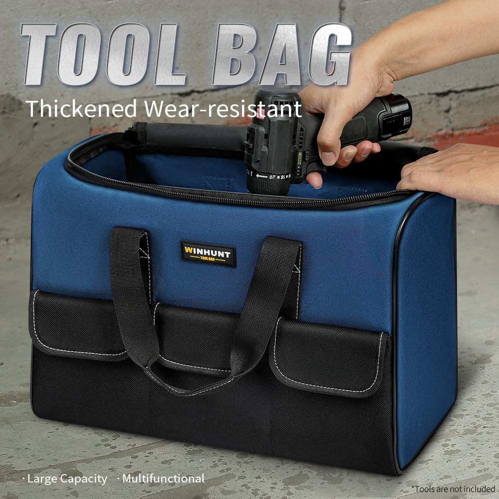Large 1680D Tool Bag 5 Pockets Heavy Duty Electrician DIY Craftsmen Blue