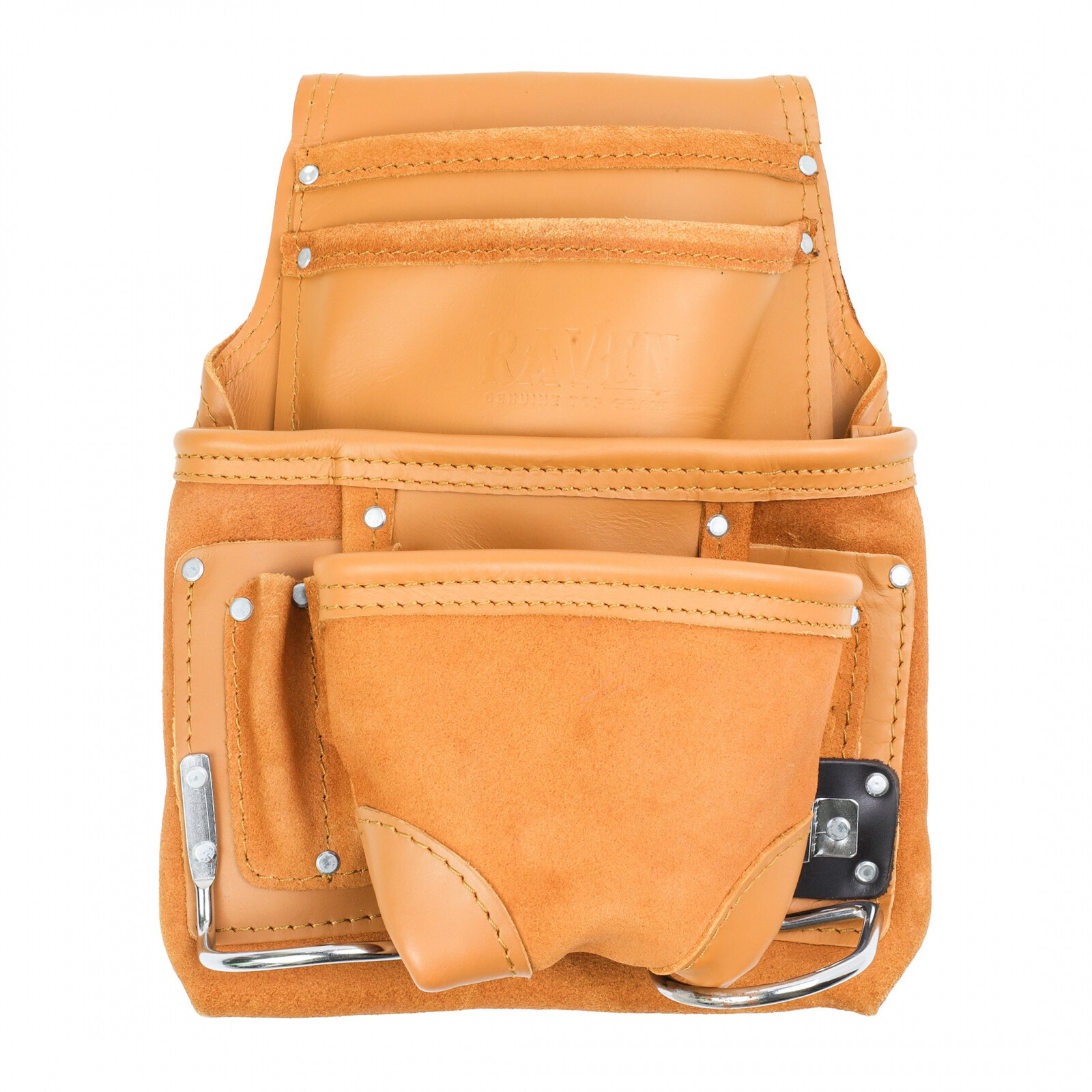 ToolTreaux 10 Pocket Heavy Duty Leather Tool Pouch DIY Woodworking, 12 x 10 Inch