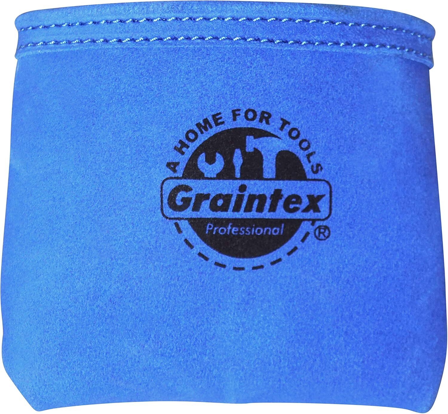 Graintex SS2215 Nail Pouch with Clip Blue Color Suede Leather for Constructors